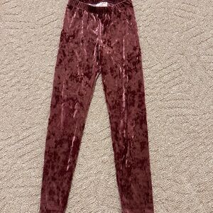 Cat & Jack Velvet Kids Leggings in Burgundy